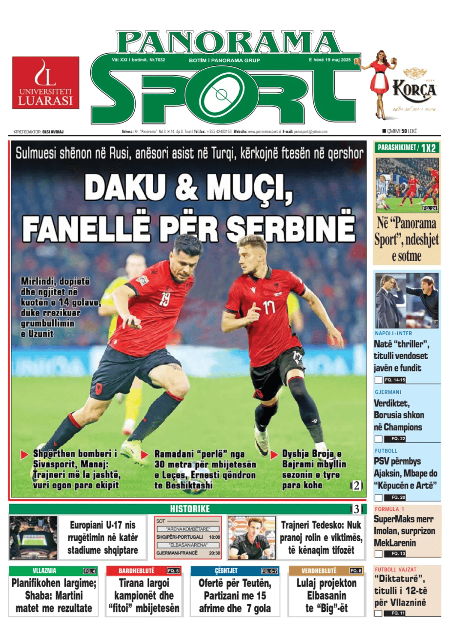Prima-pagina-Panorama Sport-oggi-edizione-di-oggi-20250519